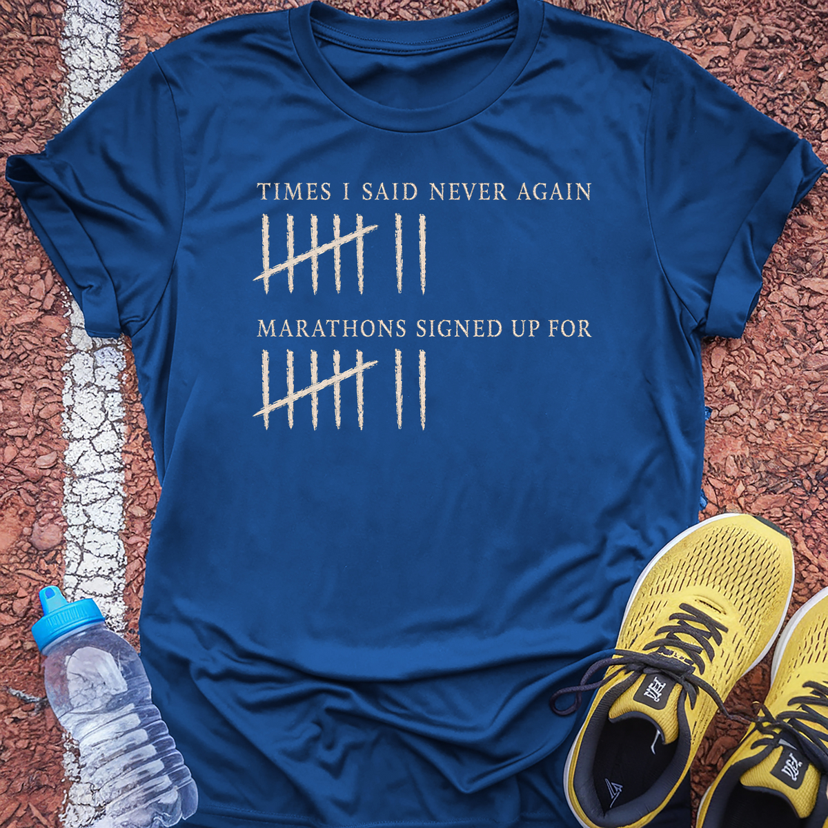 Never Again Tally T-Shirt - Royal