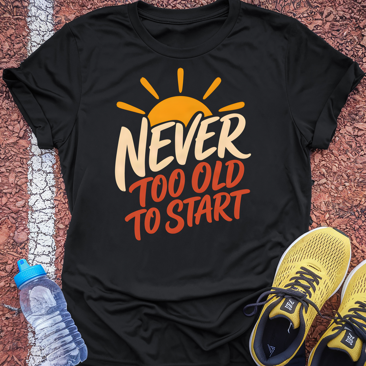 Never Too Old To Start T-Shirt - Black