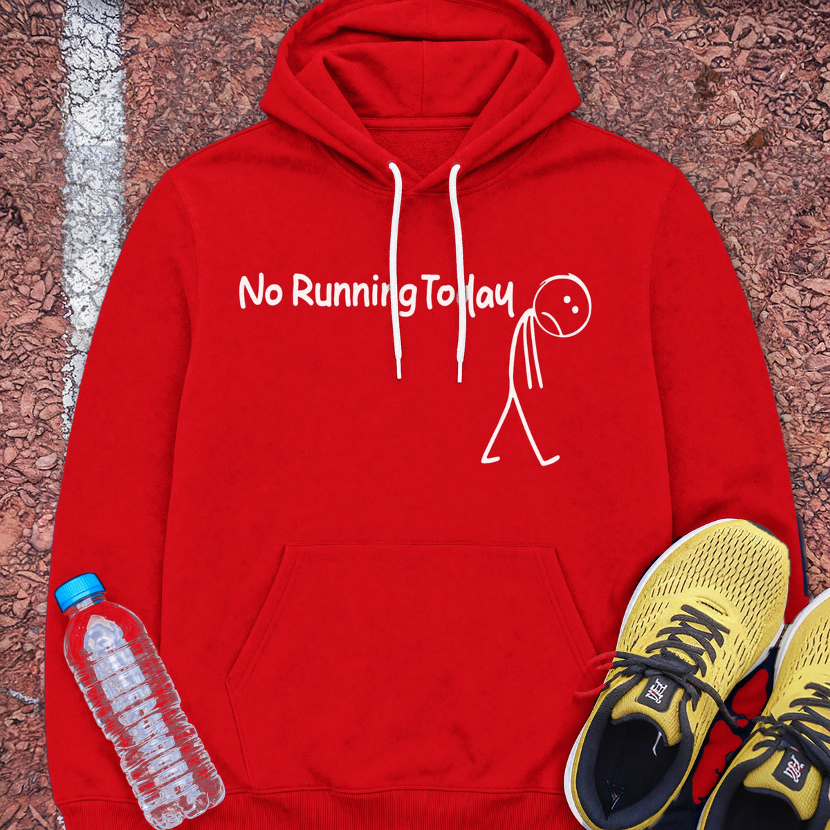 No Running Today Hoodie - Red