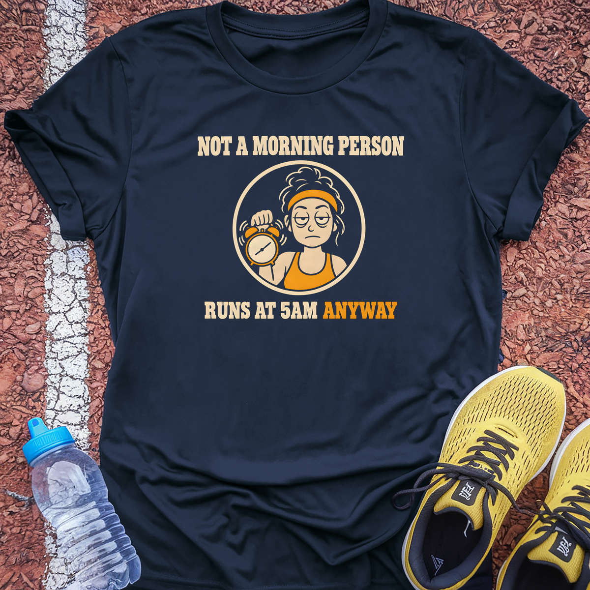 Not A Morning Person Tech Tee - True Navy