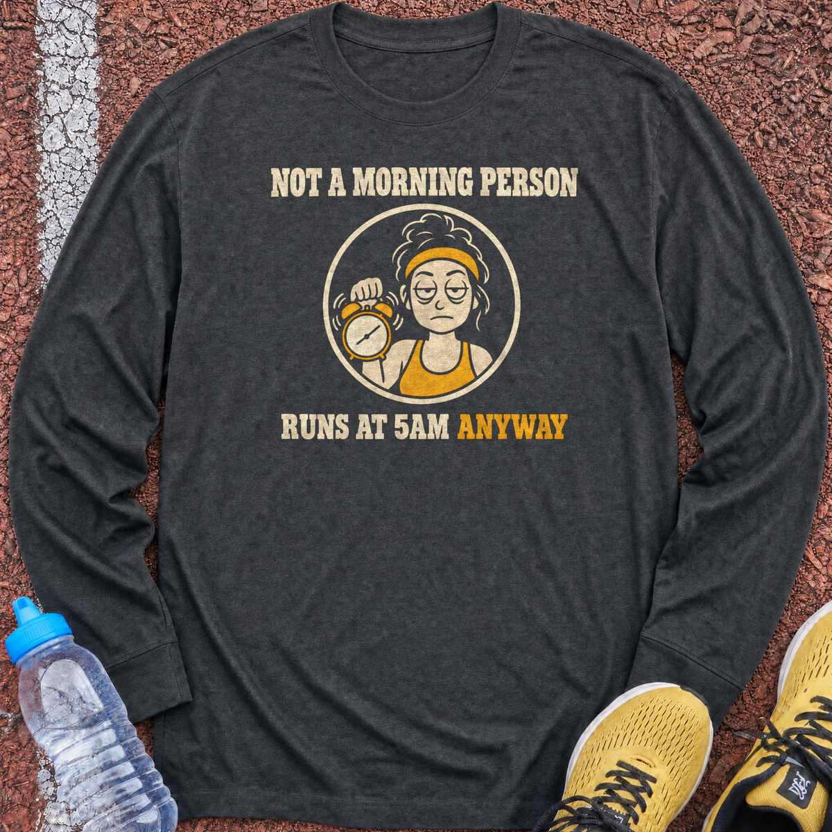 Not A Morning Person Long Sleeve - Dark Heather