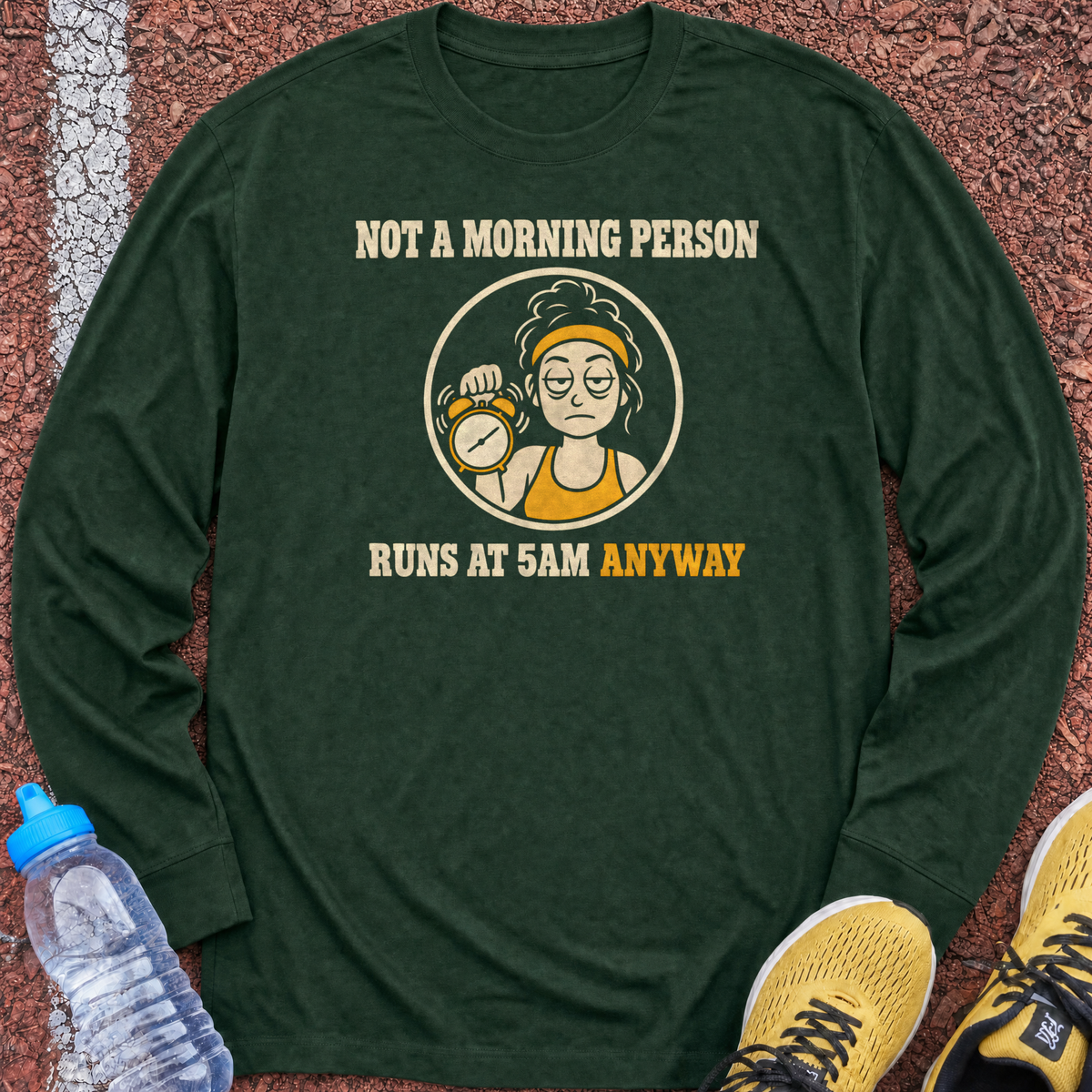 Not A Morning Person Long Sleeve - Forest Green