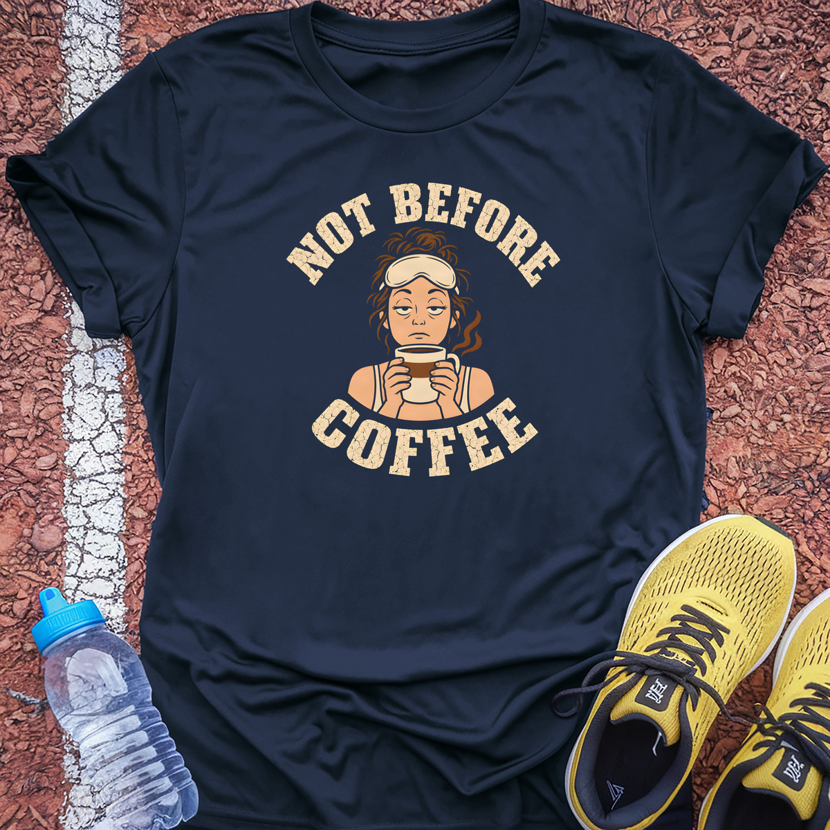 Not Before Coffee T-Shirt - Navy