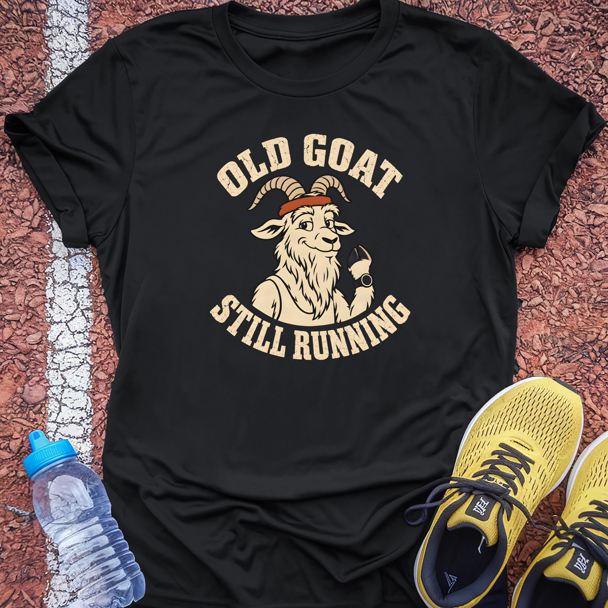 Old Goat Still Running Tech Tee - Black