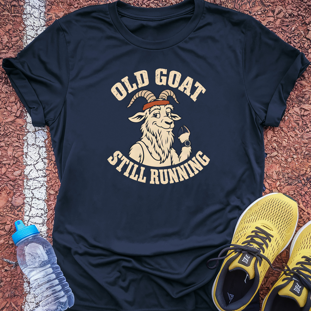 Old Goat Still Running T-Shirt - Navy