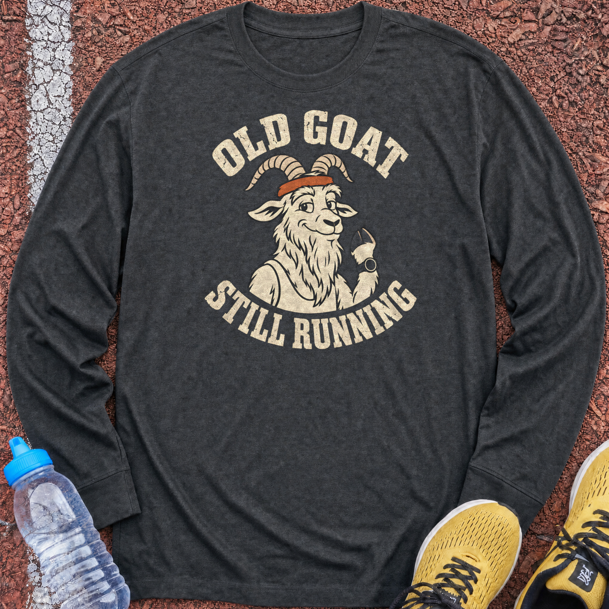 Old Goat Still Running Long Sleeve - Dark Heather