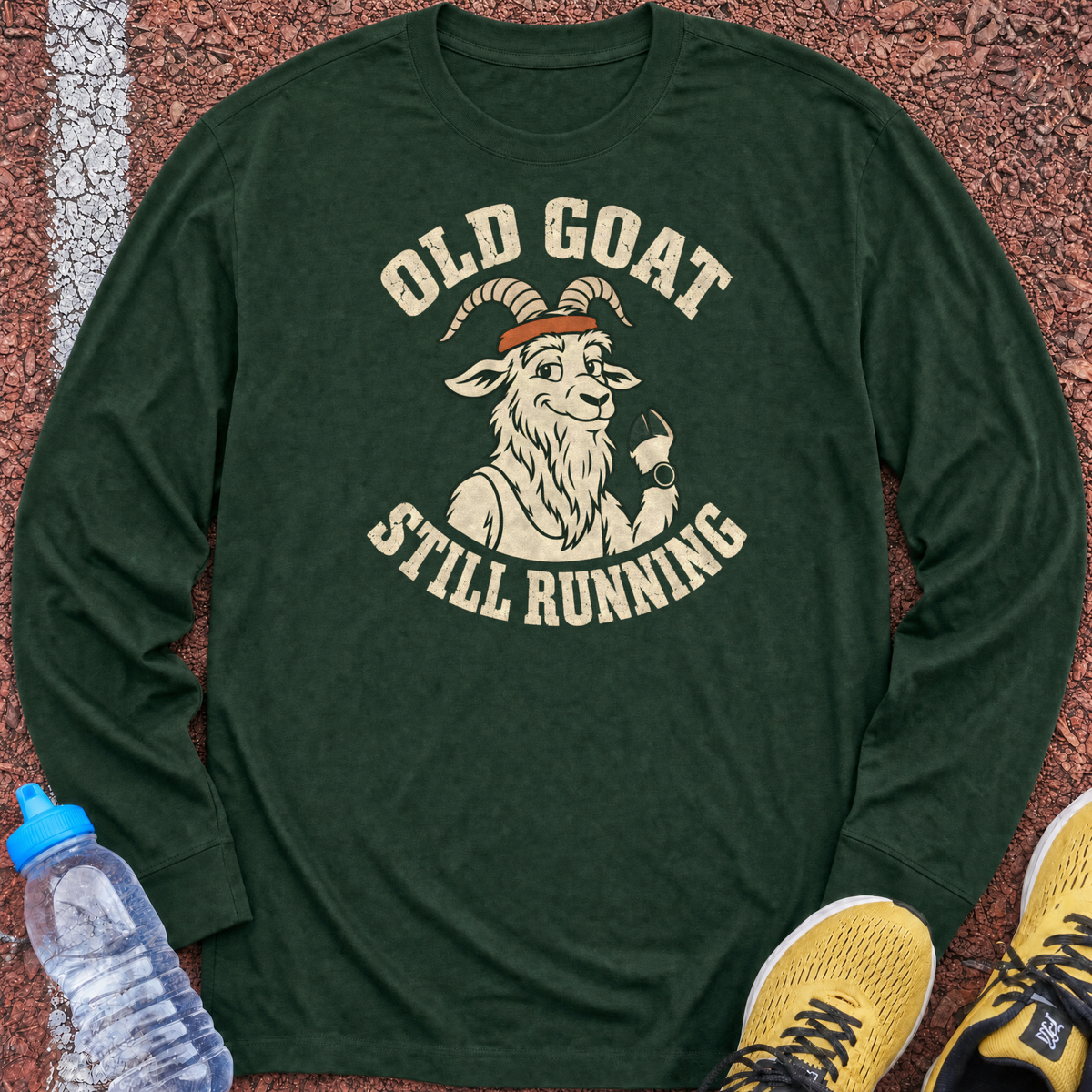 Old Goat Still Running Long Sleeve - Forest Green