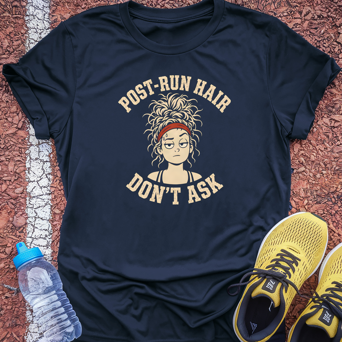 Post-Run Hair Tech Tee - True Navy