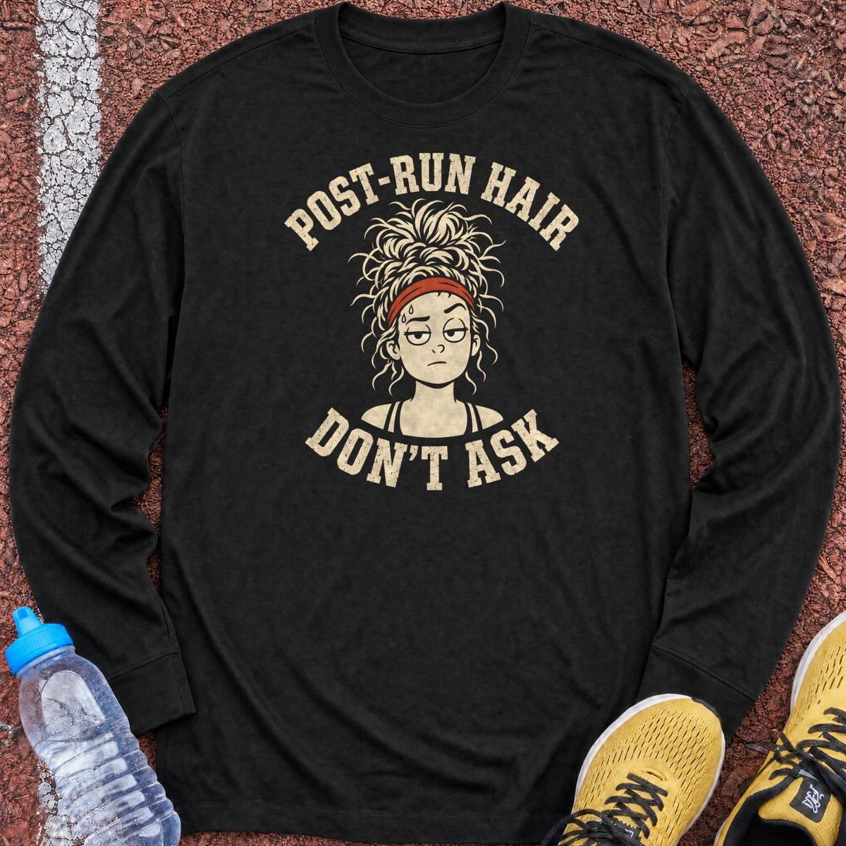 Post-Run Hair Long Sleeve - Black