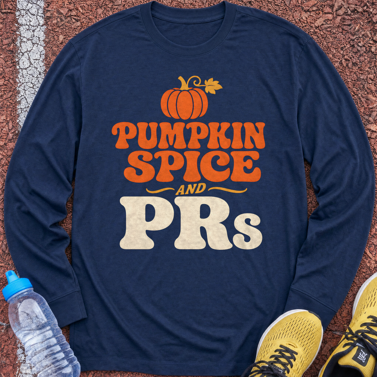 Pumpkin Spice and PRs Long Sleeve - Navy
