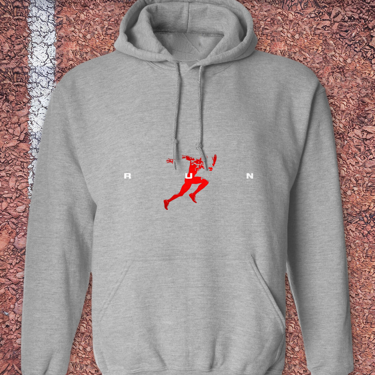 R U N Hoodie - Sport Grey