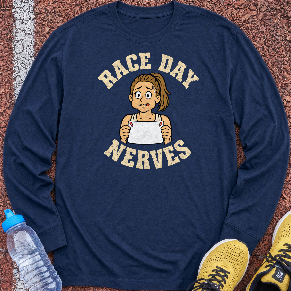 Race Day Nerves Long Sleeve - Navy
