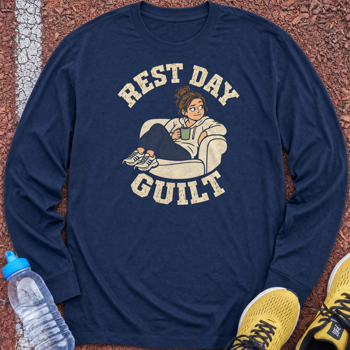Rest Day Guilt Long Sleeve - Navy