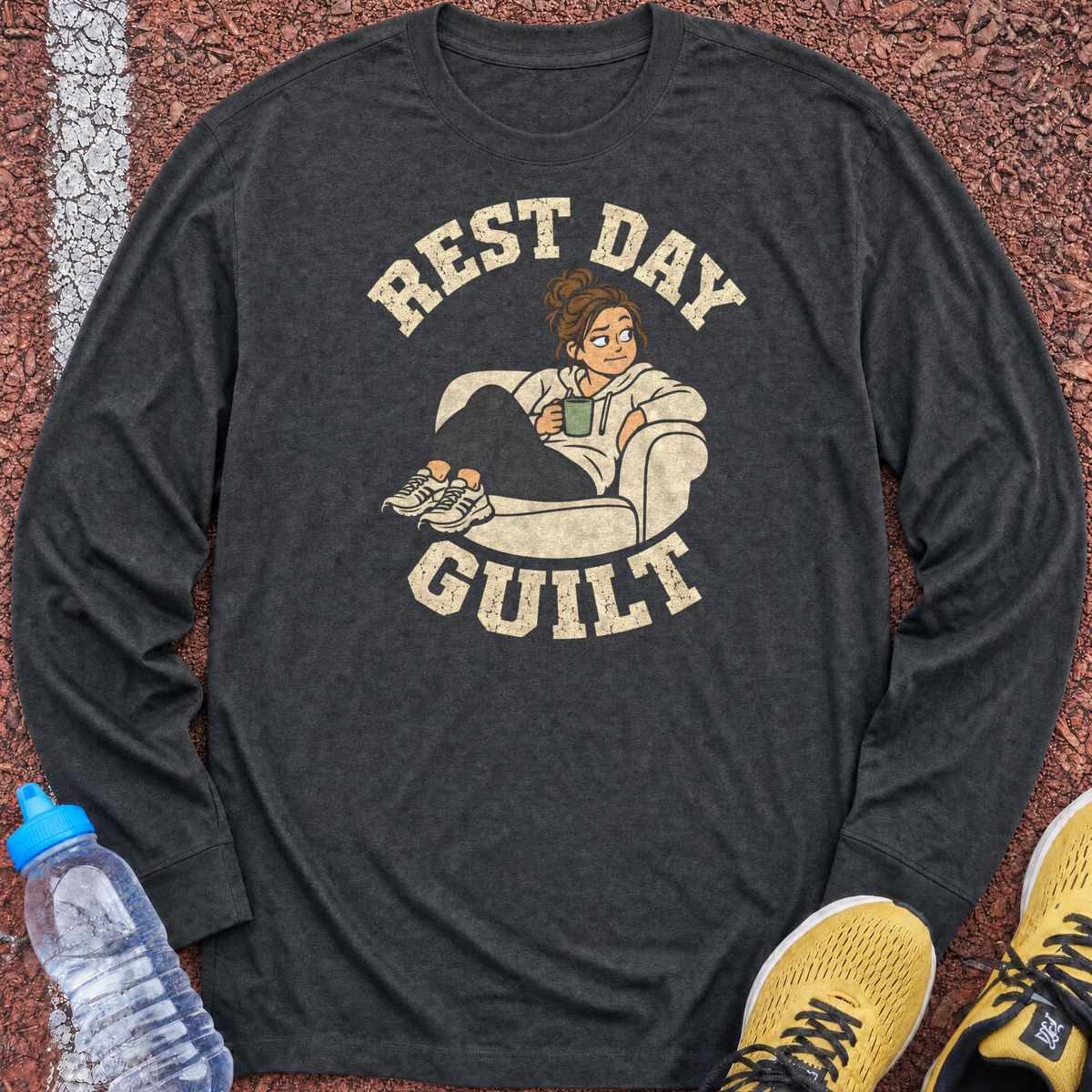 Rest Day Guilt Long Sleeve - Dark Heather