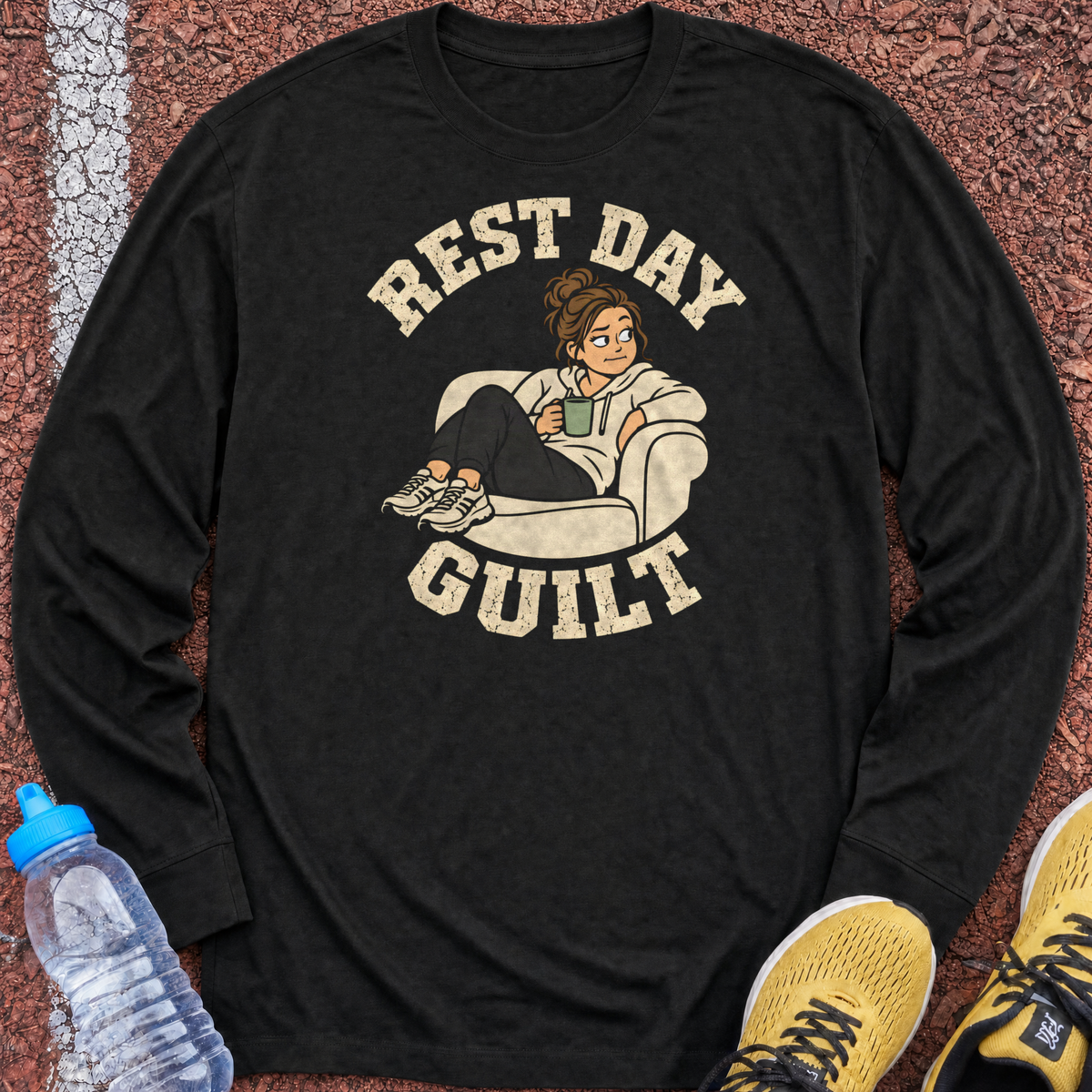 Rest Day Guilt Long Sleeve - Black