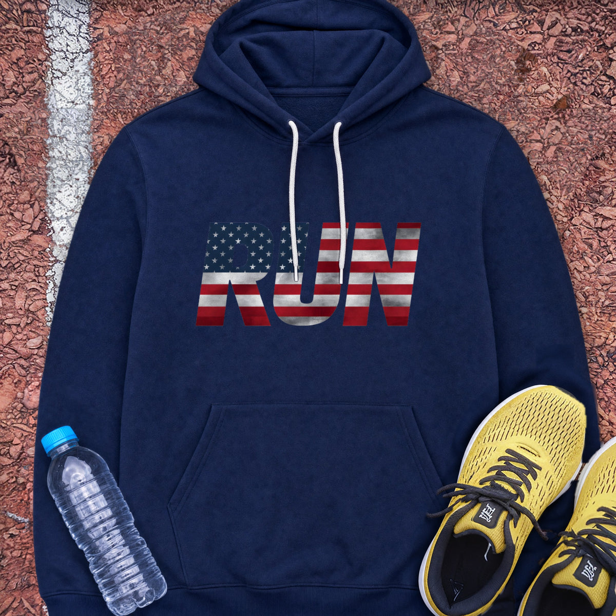 Run Flag Hoodie - Navy