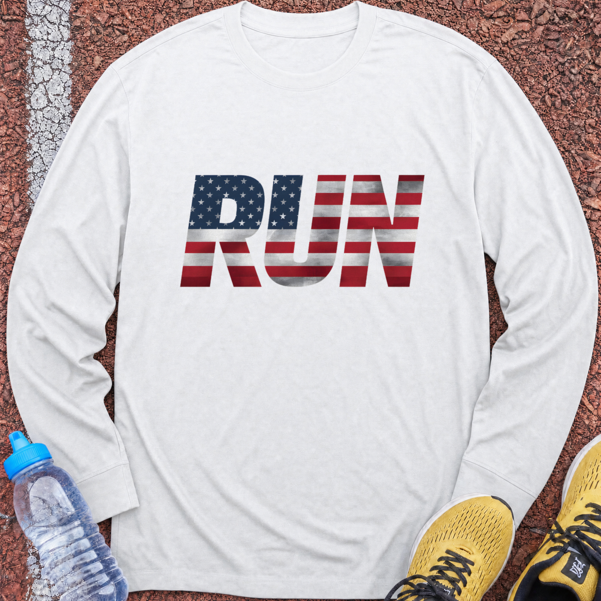 Run Flag Long Sleeve - White