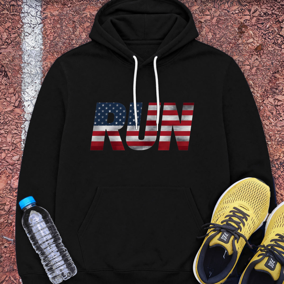 Run Flag Hoodie - Black