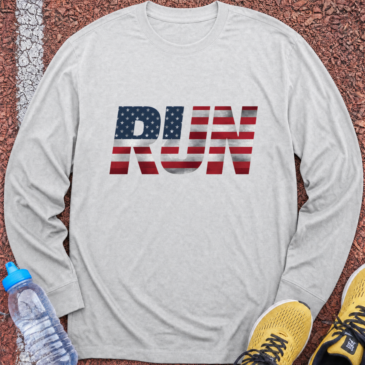 Run Flag Long Sleeve - Ash