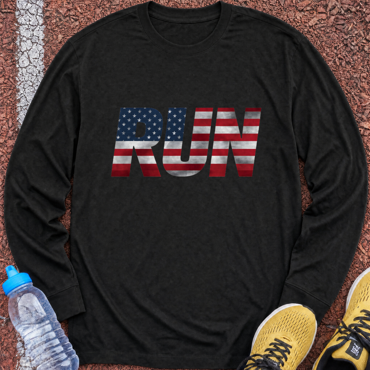 Run Flag Long Sleeve - Black