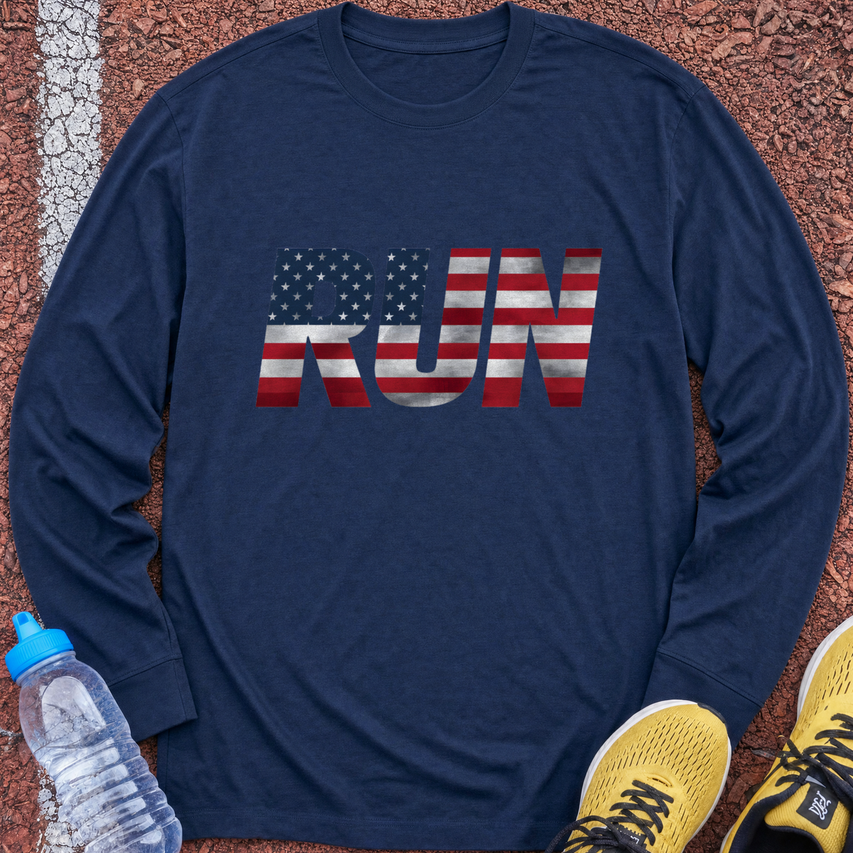 Run Flag Long Sleeve - Navy