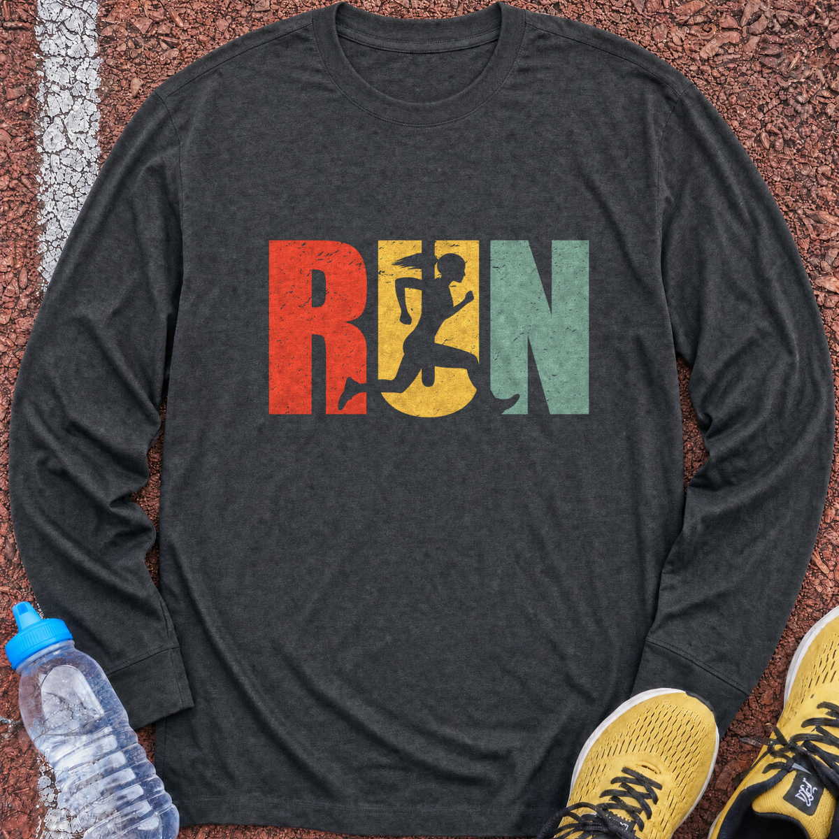 Run Girl Long Sleeve - Dark Heather