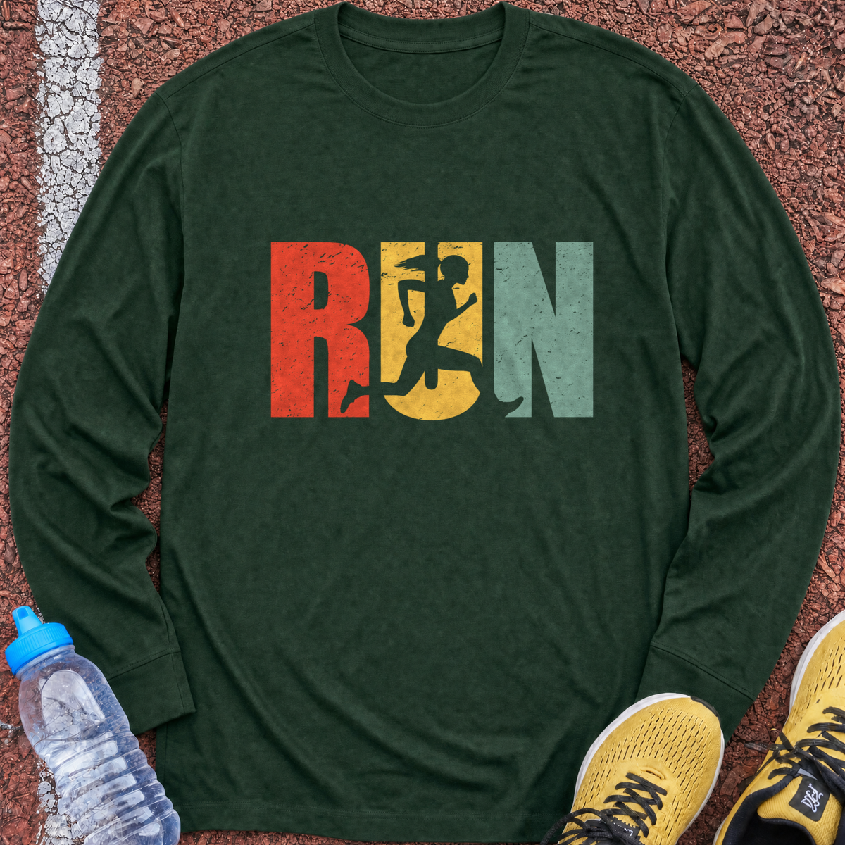 Run Girl Long Sleeve - Forest Green