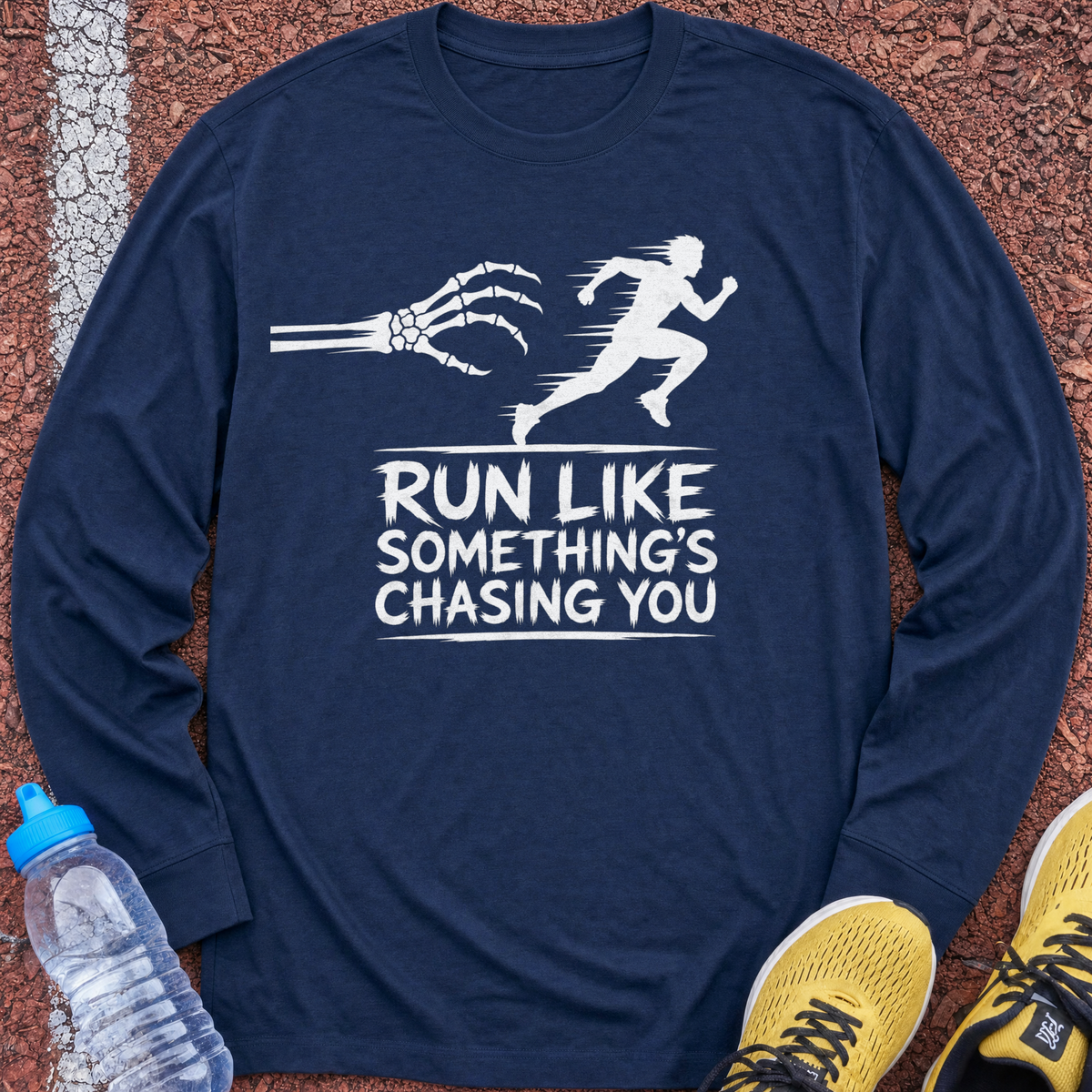 Run Like Something's Chasing You Long Sleeve - Navy