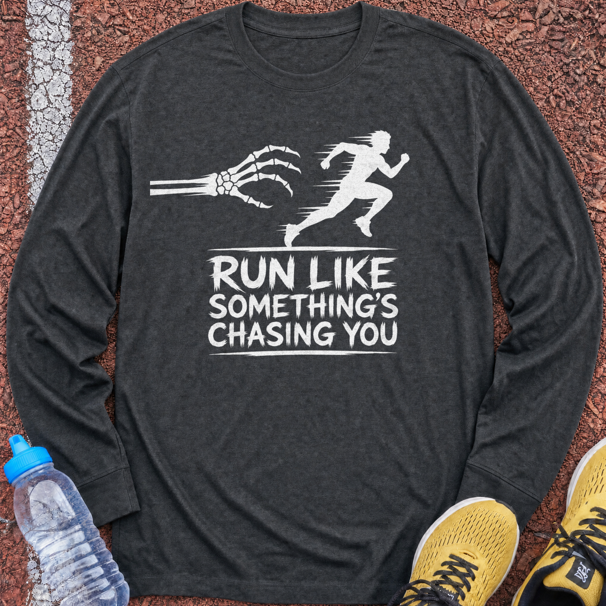Run Like Something's Chasing You Long Sleeve - Dark Heather