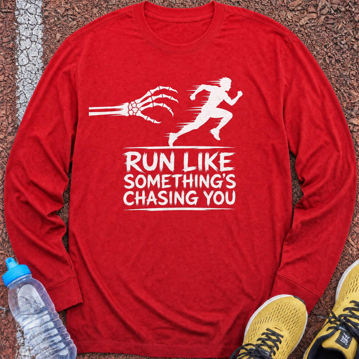 Run Like Something's Chasing You Long Sleeve - Red
