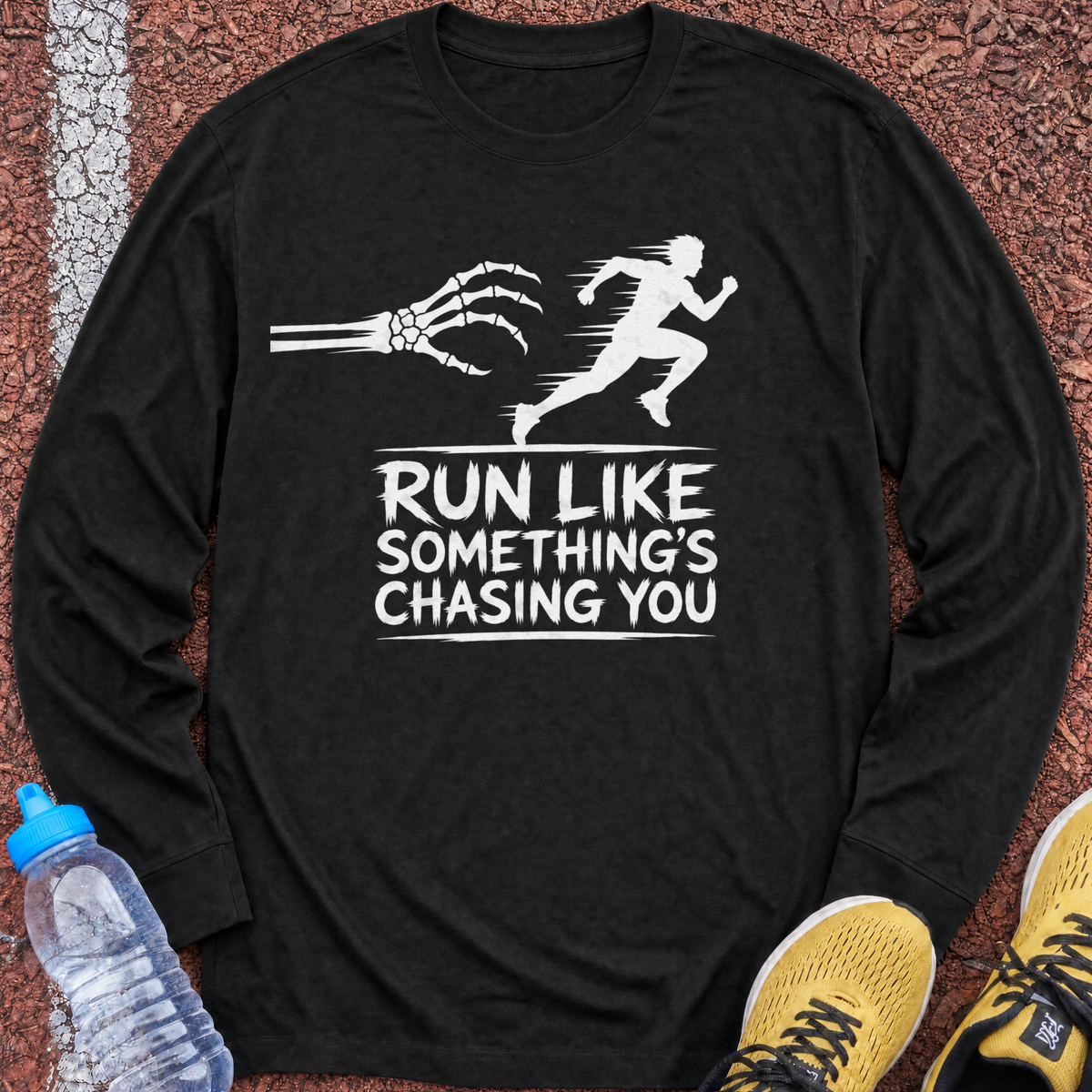 Run Like Something's Chasing You Long Sleeve - Black