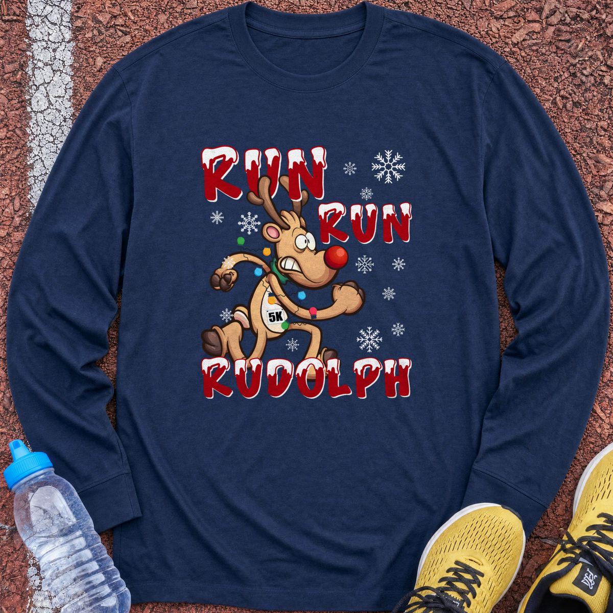 Run Rudolph Run Long Sleeve - Navy