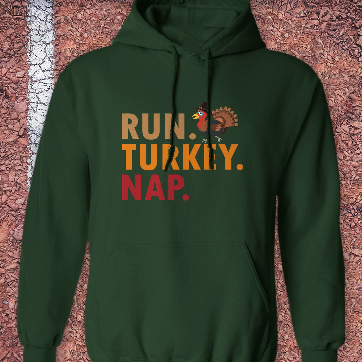 Run Turkey Nap Hoodie - Forest Green
