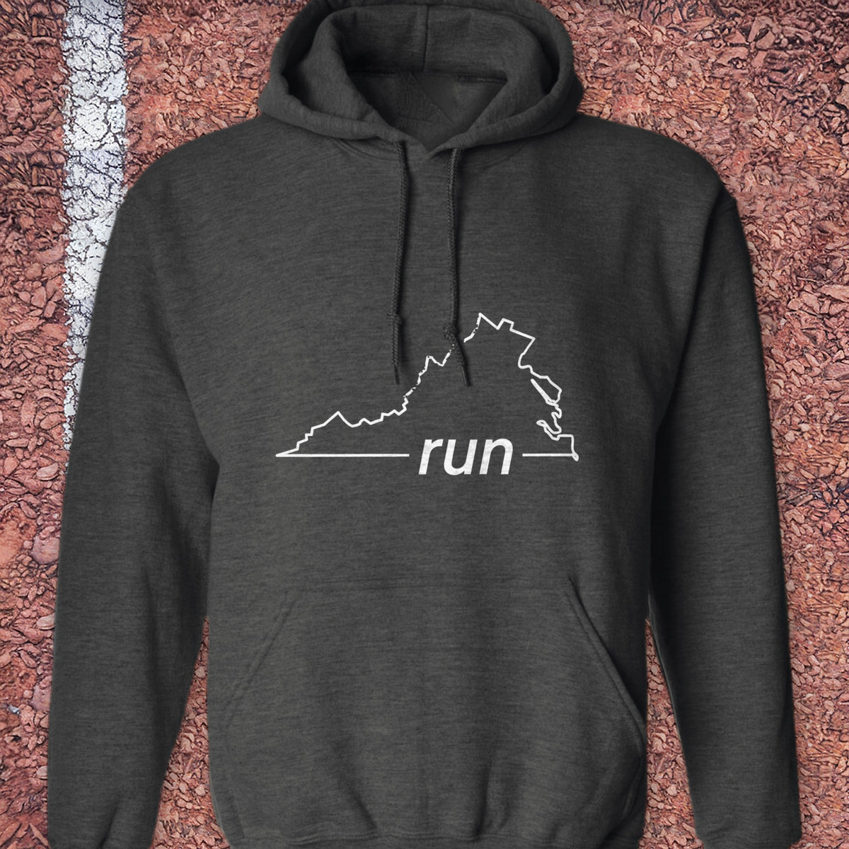 Run Virginia Hoodie - Dark Heather