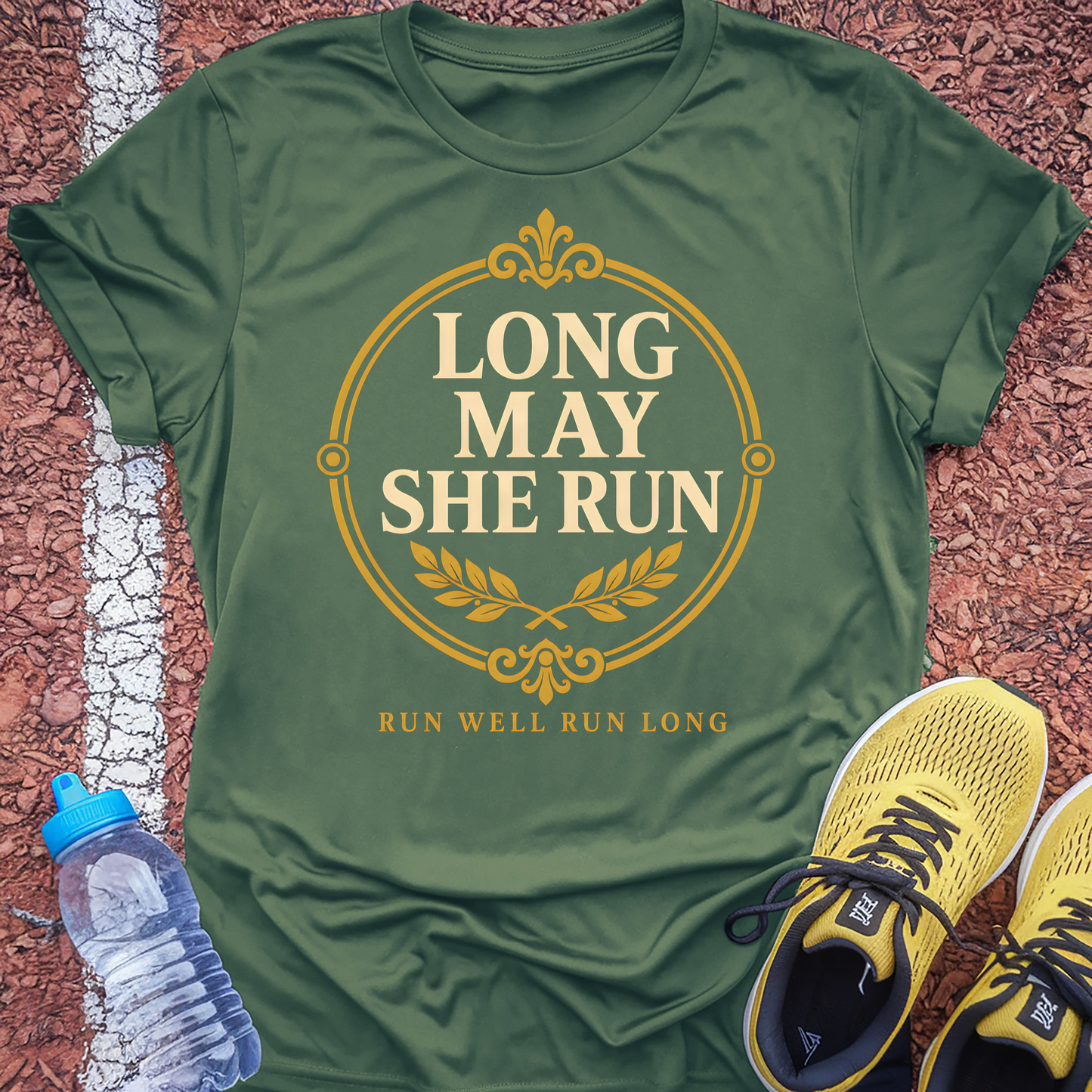 Run Well Run Long T-Shirt - Military Green
