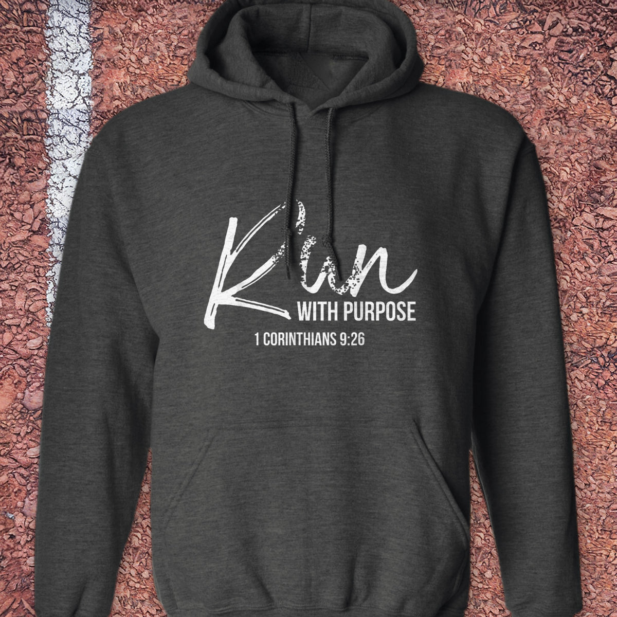 Run with Purpose Hoodie - Dark Heather