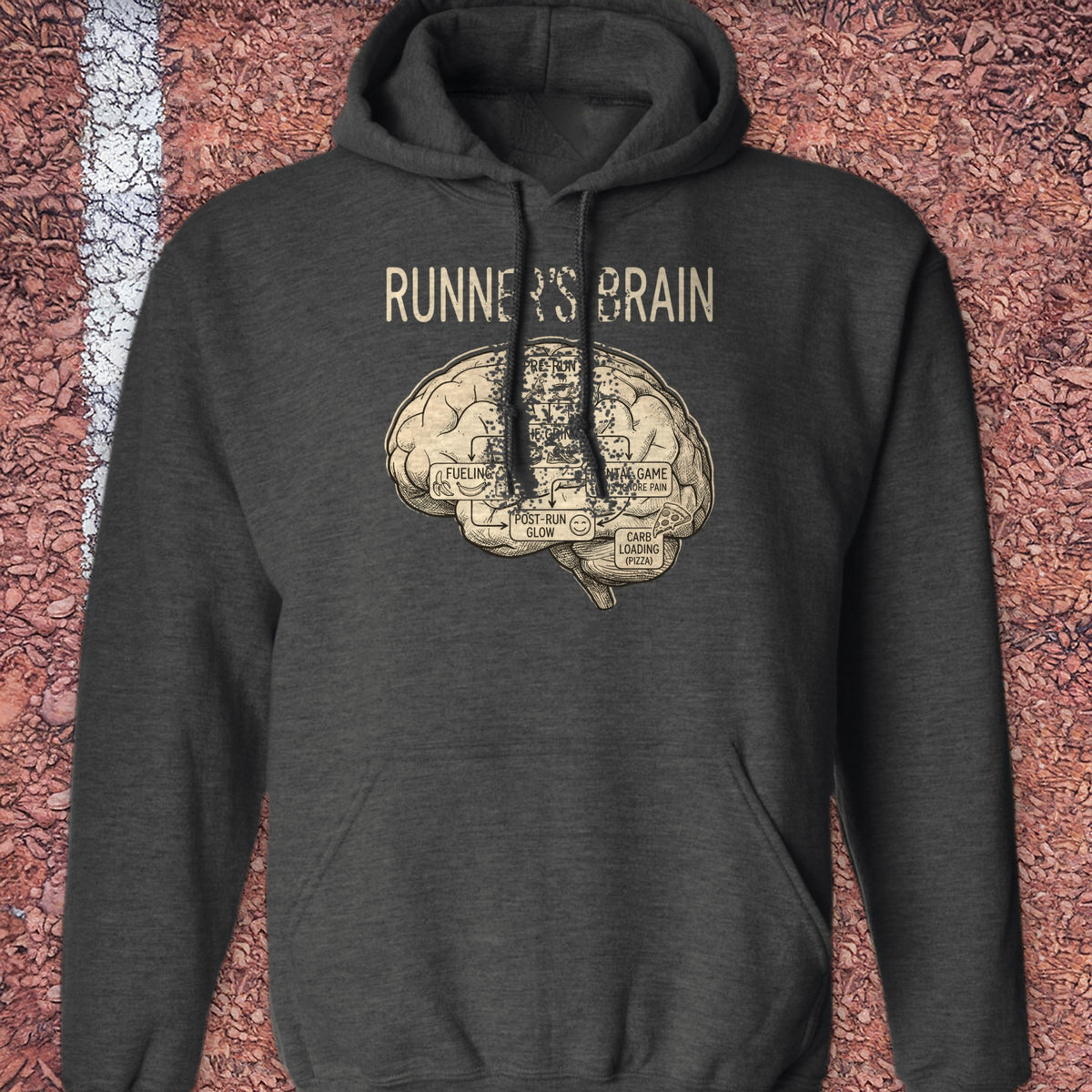 Runner's Brain Hoodie - Dark Heather
