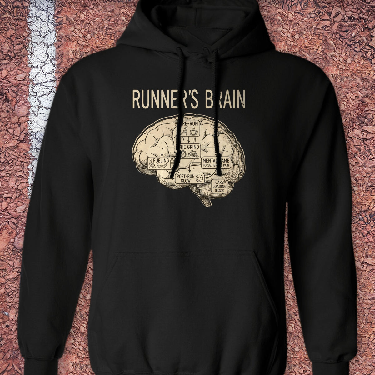 Runner's Brain Hoodie - Black