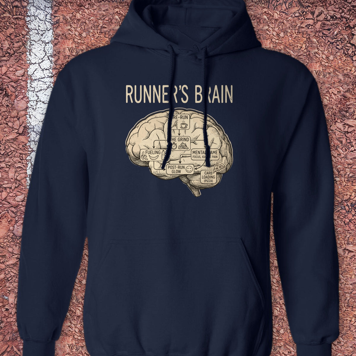 Runner's Brain Hoodie - Navy