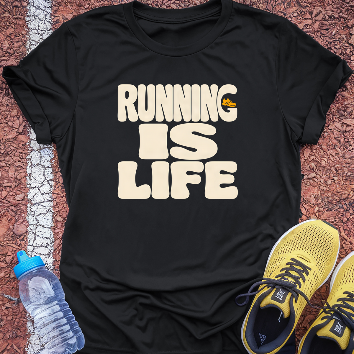 Running Is Life T-Shirt - Black