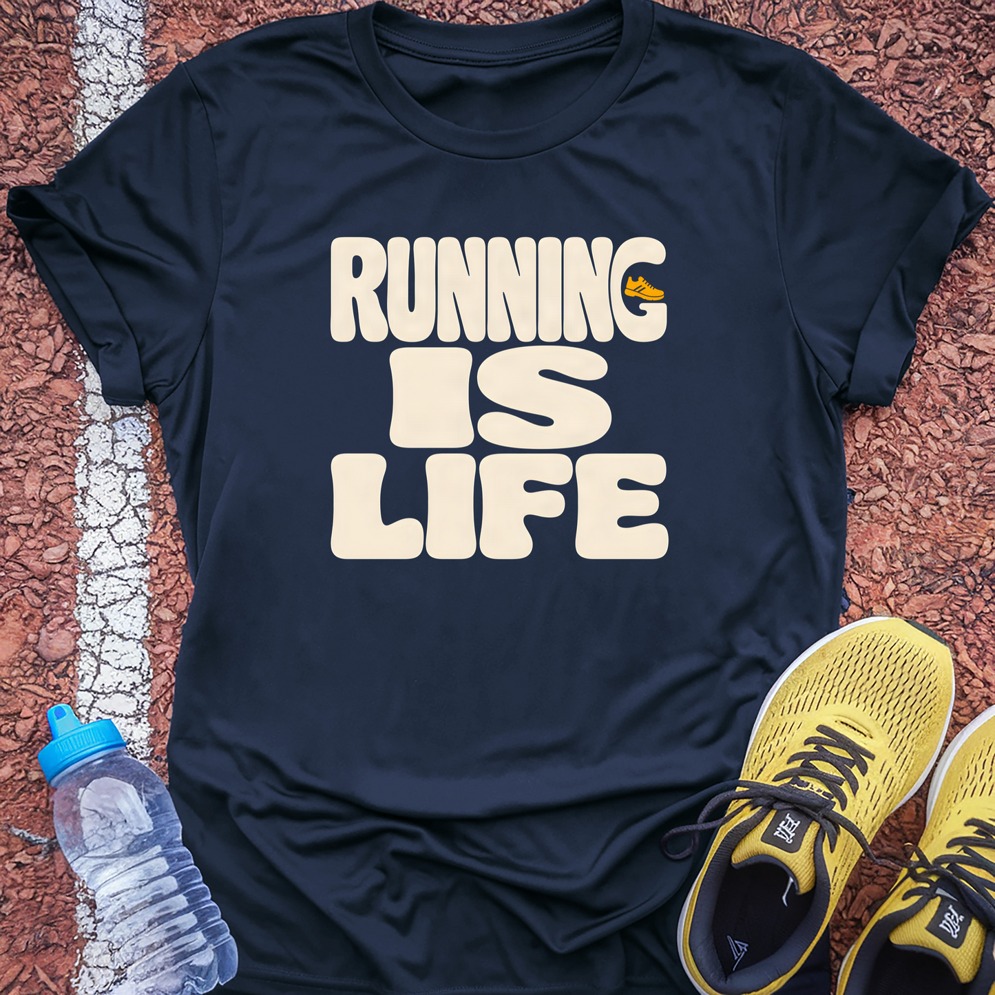 Running Is Life T-Shirt - Navy