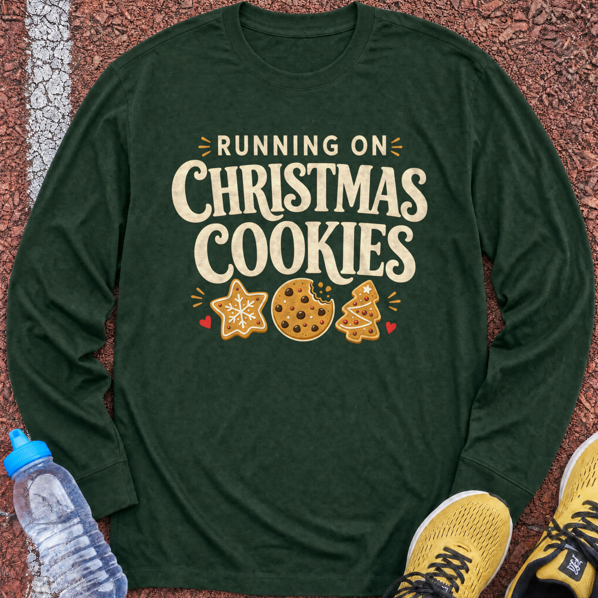 Running on Cookies Long Sleeve - Forest Green