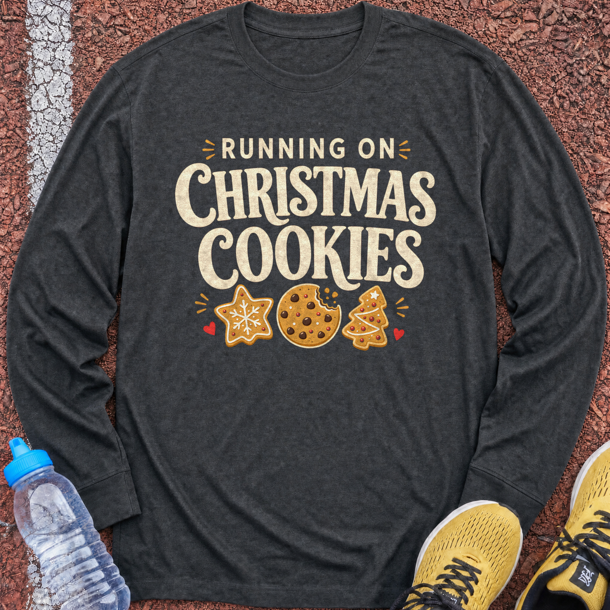 Running on Cookies Long Sleeve - Dark Heather