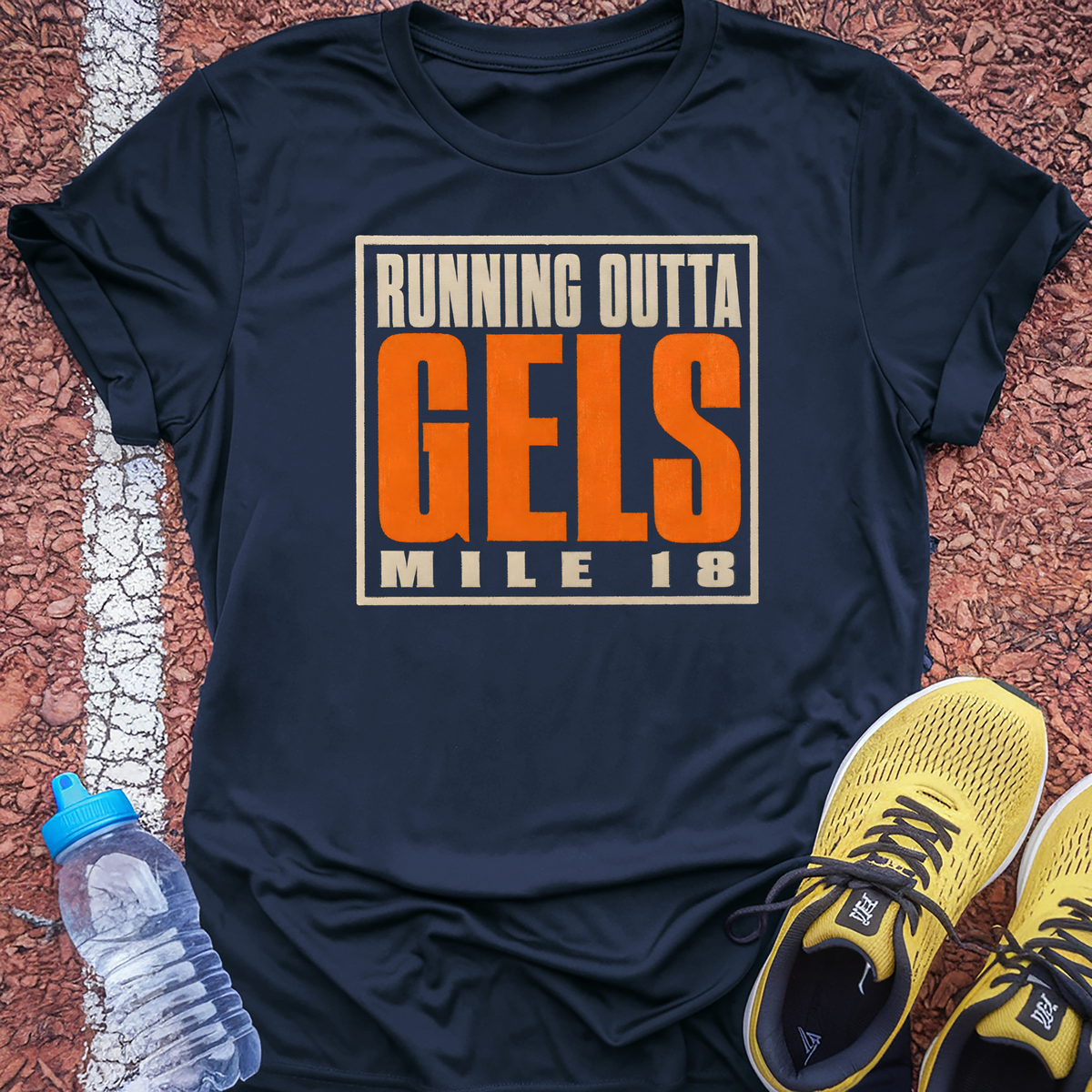 Running Outta Gels Mile 18 T-Shirt - Navy