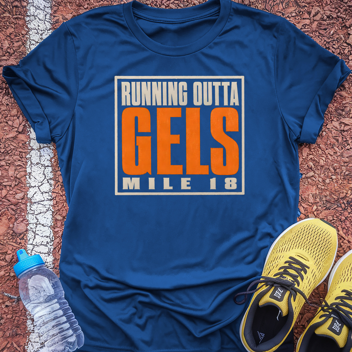 Running Outta Gels Mile 18 T-Shirt - Royal