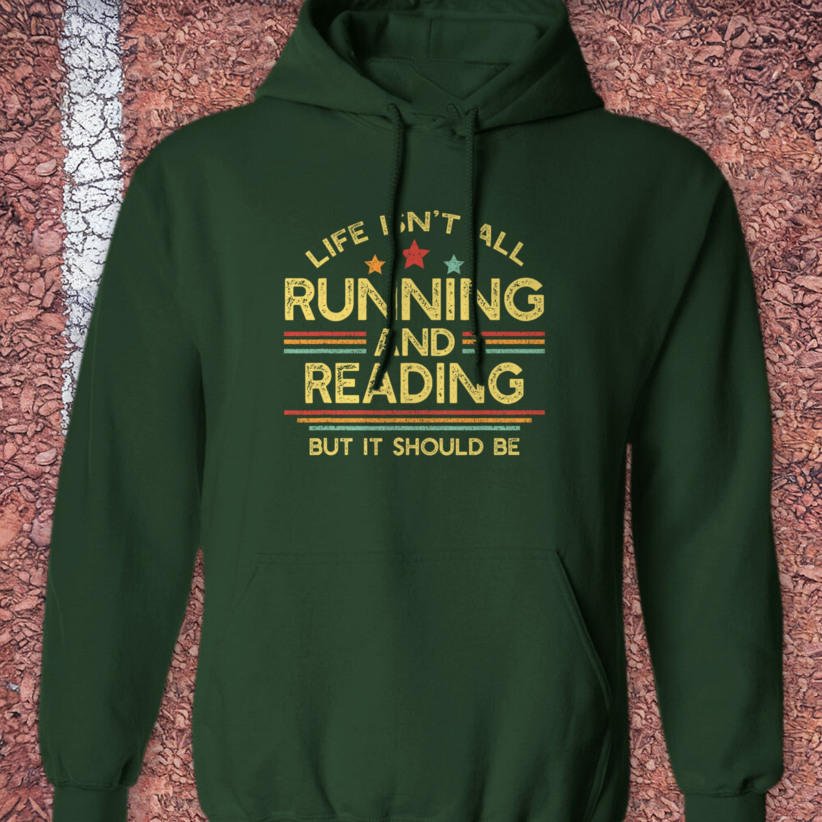 Running & Reading Hoodie - Forest Green