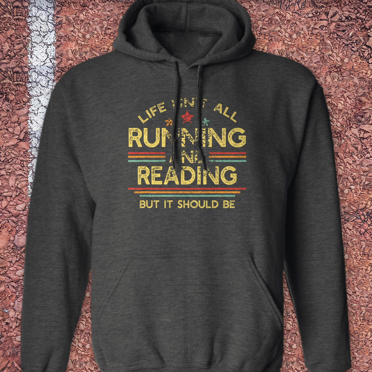 Running & Reading Hoodie - Dark Heather