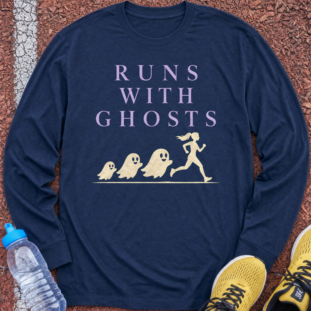 Runs With Ghosts Long Sleeve - Navy