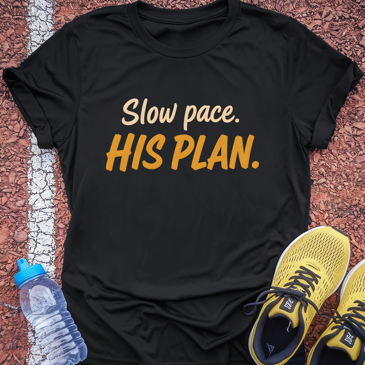 Slow Pace His Plan T-Shirt - Black