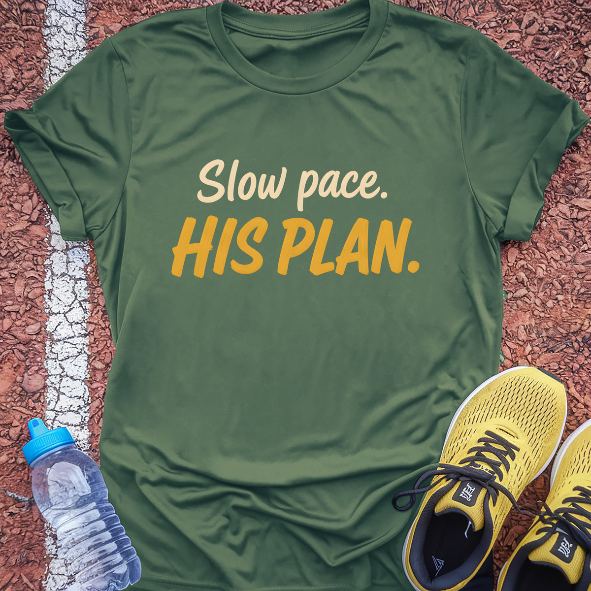 Slow Pace His Plan T-Shirt - Military Green